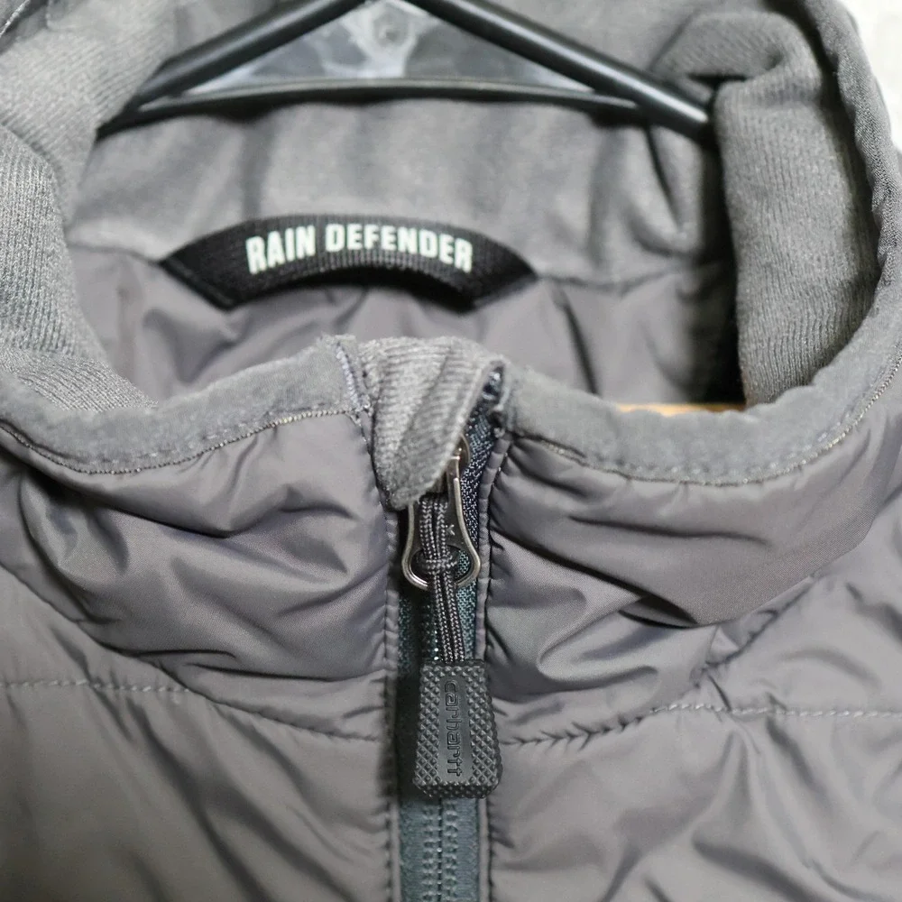 Carhartt Jacket Mens Medium Black Rain Defender Puffer Full Zip Quilted Relaxed